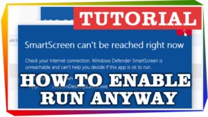 How to enable Run on blocked Windows Defender SmartScreen